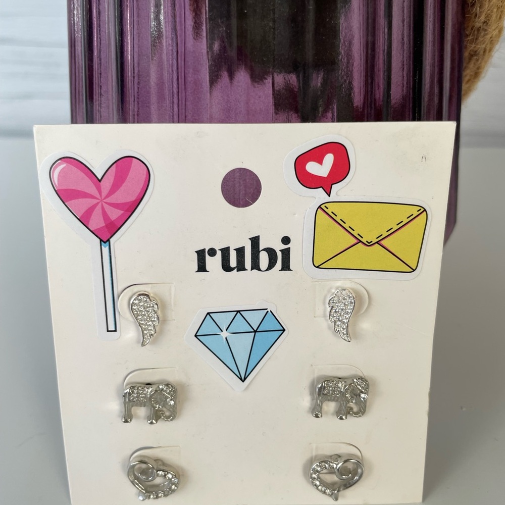 Silver Earring Set - Sparkling Silver Tones